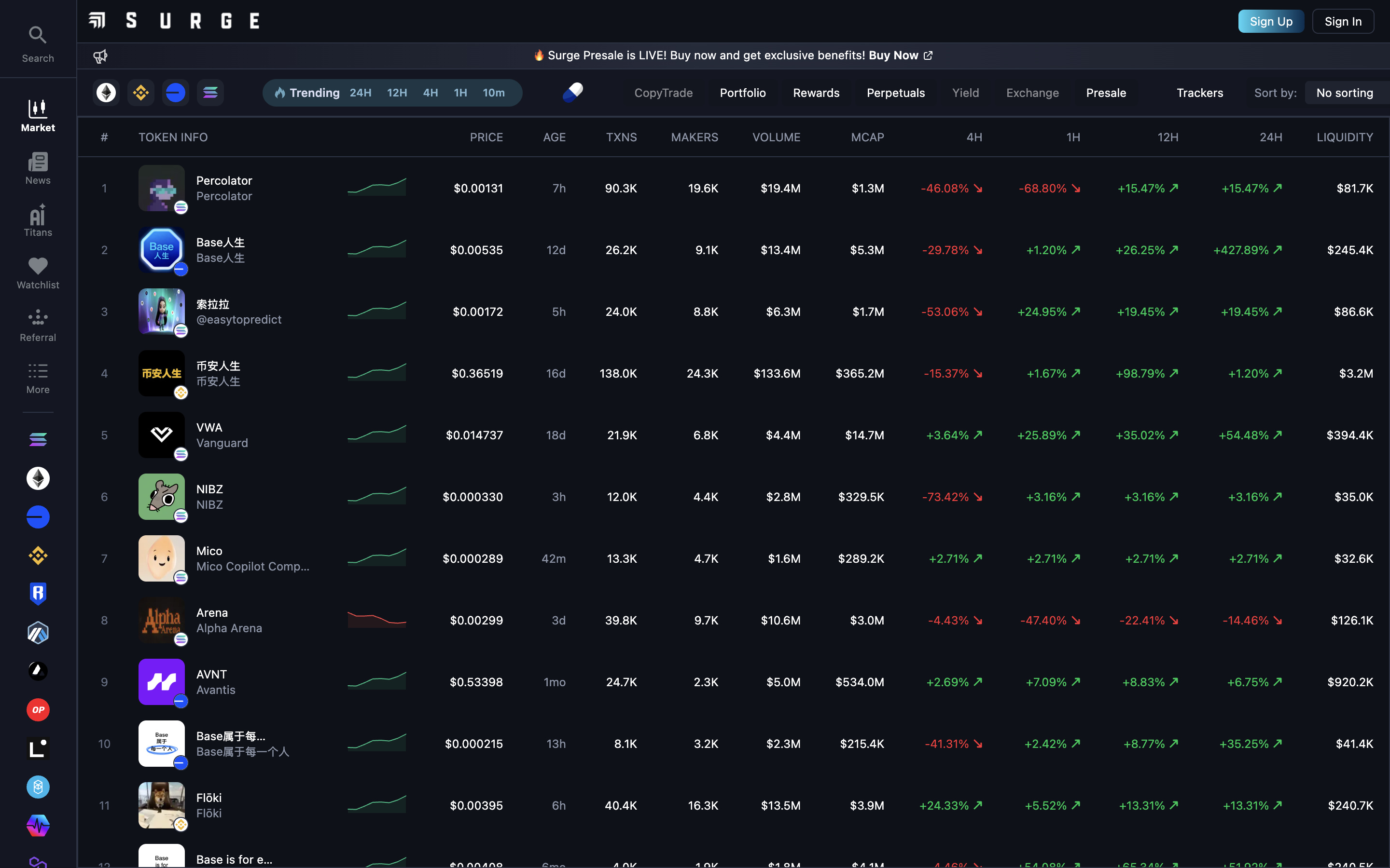 SurgeChain screenshot