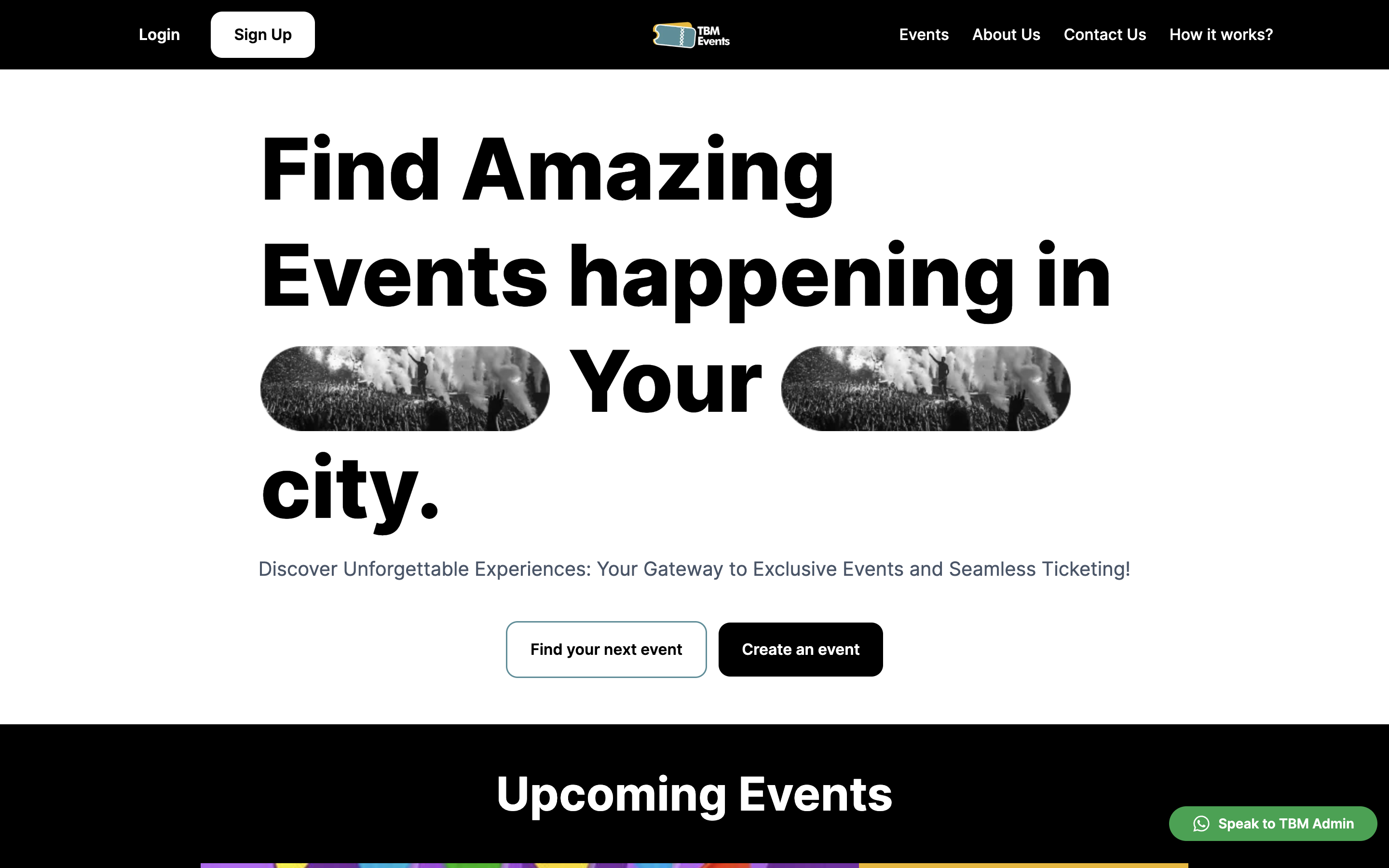 TBM Events screenshot